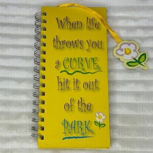 Yellow Spiral Notebook / Journal with Inspirational Quote Flower Bookmark